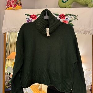 Madewell Dark Green Cowl Neck Sweater